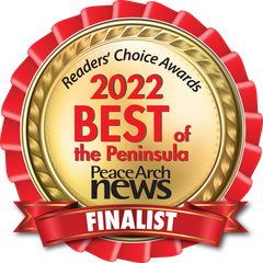 Readers’ Choice Awards 2022 Best of the Peninsula, Peace Arch News, finalist badge